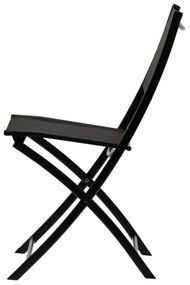 Balkónový set: 2 Skladacie stoličky a okrúhly stolík - čierny