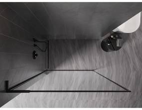 Mexen, Mexen Kioto-XF L sprchová stena s rámom 50 x 202 cm, priehľadná 10 mm, čierna - 800-050-174-70-00-XF