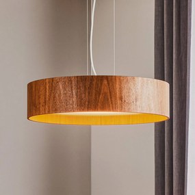 Orechová závesná lampa Lara Wood s diódami LED