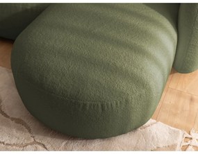 Zelená rohová pohovka z textílie buklé (pravý roh/s leňoškou) Orbit – Ropez