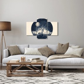 Obraz – Magický strom s jeleňom I. (90x60 cm)