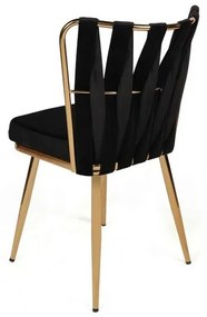 Súprava jedálenských stoličiek Kusakli Black and Gold, 2 ks, 2 ks