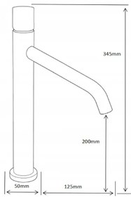 Mexen Rumba One vysoká umývadlová batéria, grafitová, 73511-66