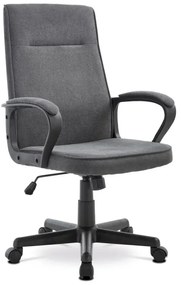 Kancelářská židle, černý plast, šedá látka, kolečka pro tvrdé podlahy