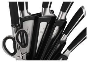 8 dielna sada nožov v otočnom stojane v čiernej farbe