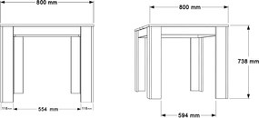Štvorcový jedálenský stôl Houseland Future 01 biely/dub Castello