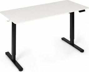 Elektrický písací stôl 120x60 cm, výškovo nastaviteľná 72-118 cm biela doska