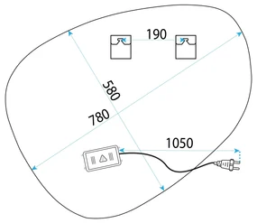 Tutumi Tutumi, LED zrkadlo 78x58cm YH-3343, HOM-01514