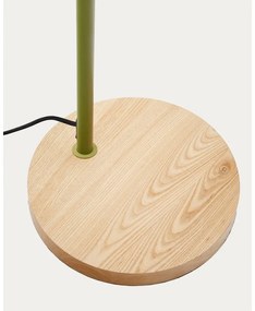 Zelená/v prírodnej farbe stojacia lampa s kovovým tienidlom (výška 150 cm) Catlar – Kave Home