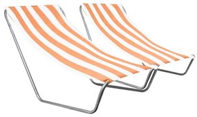 Súprava 2 ks skladacích plážových ležadiel SAND, oranžové pruhy