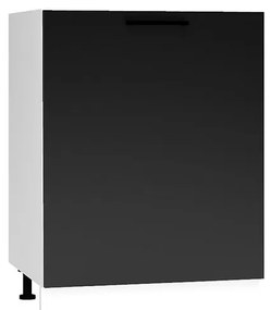 Kuchynská skrinka Denis D60ZL S/1 čierna mat continental/biela