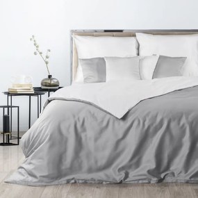 Bielo sivé obojstranné posteľné obliečky z bavlneného saténu