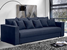 Pohovka rozkladacia na lôžko Genf, tmavo modrá látka