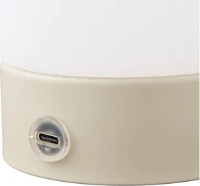 Biela/taupe kovová stolová lampa s plastovým tienidlom (výška 18 cm) Ashford – House Nordic