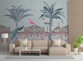 Gario Fototapeta Vtáky pri ružovej bráne - Andrea Haase Materiál: Vliesová, Rozmery: 100 x 70 cm