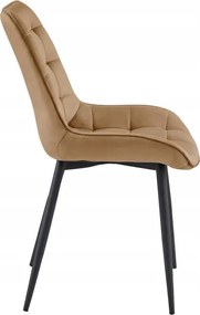 Jedálenská stolička BERA zamatová hnedá / čierne nohy