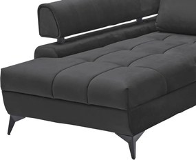 Rohová sedacia súprava Paris, antracitová látka, ľavý roh