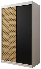 Skriňa Jodełka 120 biely/dub Artisan/čierna