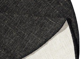 NORTHRUGS - Hanse Home koberce Kusový koberec Twin-Wendeteppiche 103096 schwarz creme kruh – na von aj na doma - 200x200 (priemer) kruh cm