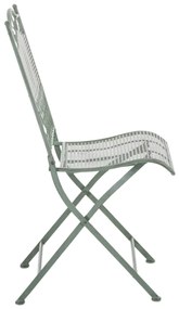 Kovová skladacia stolička Kiran (SET 2 ks) - Zelená antik