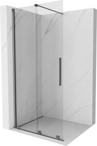 Mexen Velar, sprchová zástena s posuvnými dverami Walk-in 80 x 200 cm, 8mm číre sklo, grafitová, 871-080-000-03-95