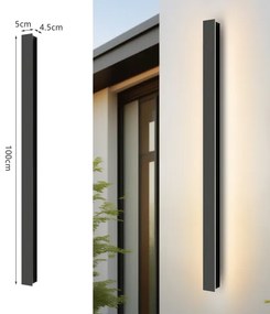 Brilagi - LED vonkajšie nástenné svietidlo LINEAR LED/22W/230V 3000K IP65 čierna