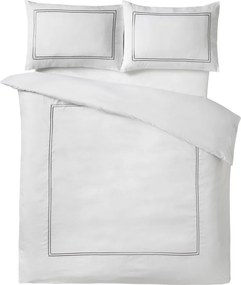 Biele saténové obliečky na jednolôžko 135x200 cm So Soft Mono Satin Stitch – Catherine Lansfield