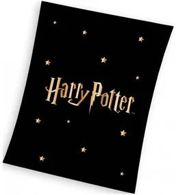 Coral fleece deka Harry Potter - motív Gold Stars - 130 x 170 cm