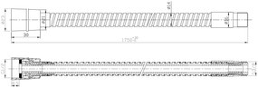 Sapho, Hadica k batérii na okraj vane F1/2'- M3/8', 175 cm, chróm, FLE16