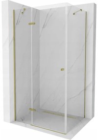 Mexen Roma sprchová kabína, kyvné dvere 120 x 80 cm, transparentnéné, zlatá - 854-120-080-50-00