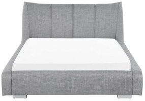 Sivá čalúnená posteľ 140 x 200 cm NANTES Beliani