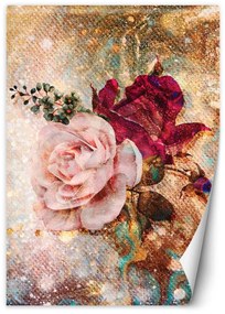 Fototapeta, Květiny Růžové růže - 100x140 cm
