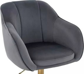 LuxuryForm DESIGN Barová stolička AVOLA VELUR na zlatom tanieri - tmavo šedá