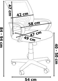 Kancelárska stolička FB-BIANCO ružová/biela