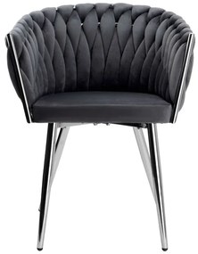 Jedálenská stolička COFTON zamatová, strieborná / grafitová