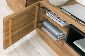 TV stolík Mosaic 25 170 cm z masívu dub medový/čierny