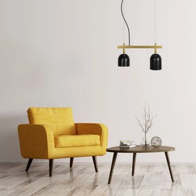 Toolight Toolight, stropné svietidlo 2xE27 APP1033-2C, čierna-zlatá, OSW-06986