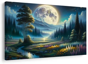 Obraz magické údolie pri mesačnom svite