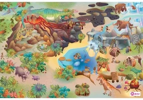 Domarex Detský koberček Little Hippo Dinosaury, 75 x 112 cm