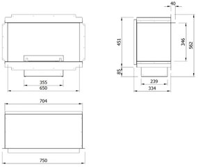 Planika Senso Fireplace BEV- Vstavaný BIO krb 56,2x75 cm 2,5kW+dálkové ovládanie