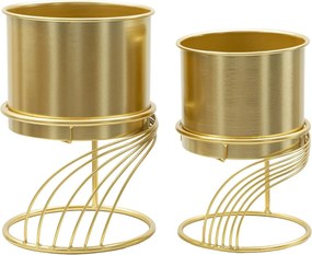 Sada 2 ks stojanov na kvety Spirally zlatá
