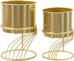 Sada 2 ks stojanů na květiny Spirally zlatá