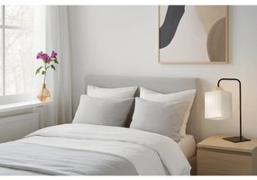 Stolná lampa Riffle Square, 1x biele sklenené tienidlo, b/g