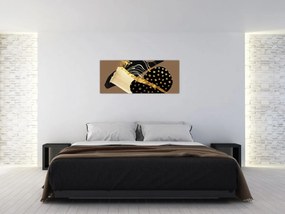 Obraz - Abstrakcia golden brown N⁰1 (120x50 cm)