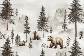 Obraz - Les s medveďmi (90x60 cm)