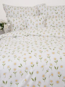 Francúzske bavlnené obliečky Renforcé - Sedmokrásky biele