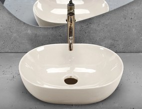 Rea Lisa, umývadlo na dosku 490x350x140 mm, ecru lesklá, REA-U4591