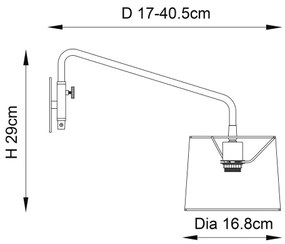 Endon 79500 - Nástenné svietidlo CARLSON 1xE14/40W/230V sivá/čierna