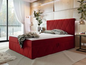 Moderný boxspring posteľ Silena 180x200cm, červená Magic Velvet