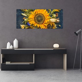 Obraz - Jesenné kvety (120x50 cm)